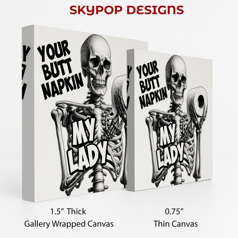 Skeleton Art, Canvas or Poster, Graffiti Pop Art Decor, Living Room Game Room Office Bathroom Wall Art, Black and White afbeelding 2