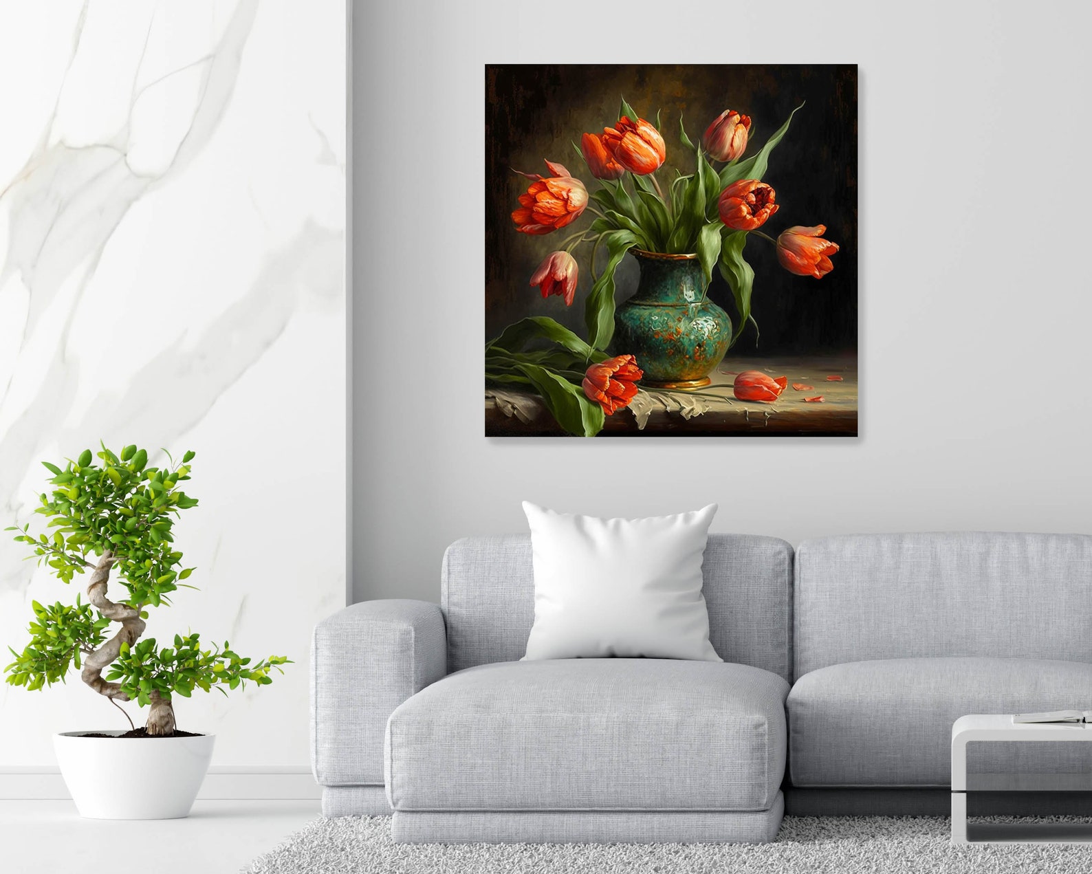 Tulip Flower Wall Art ,canvas or Poster, Floral Wall Decor, Pink Tulip ...