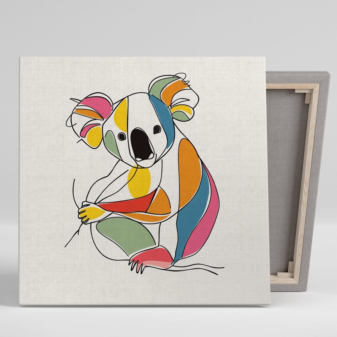 Colorful Koala Kaleidoscope Art, Canvas or Poster, Abstract Animal ...