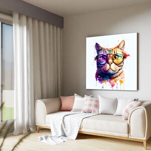 Adorable Cat Wall Art Canvas or Poster Perfect for Bedroom - Etsy