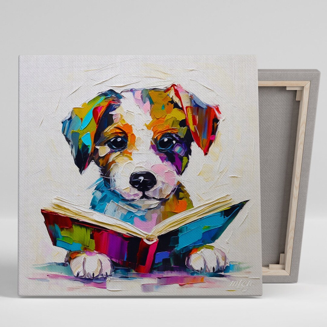 Jack Russell Terrier Art, Canvas or Poster, Whimsical Animal Decor ...