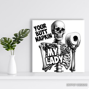 Skeleton Art, Canvas or Poster, Graffiti Pop Art Decor, Living Room Game Room Office Bathroom Wall Art, Black and White afbeelding 6