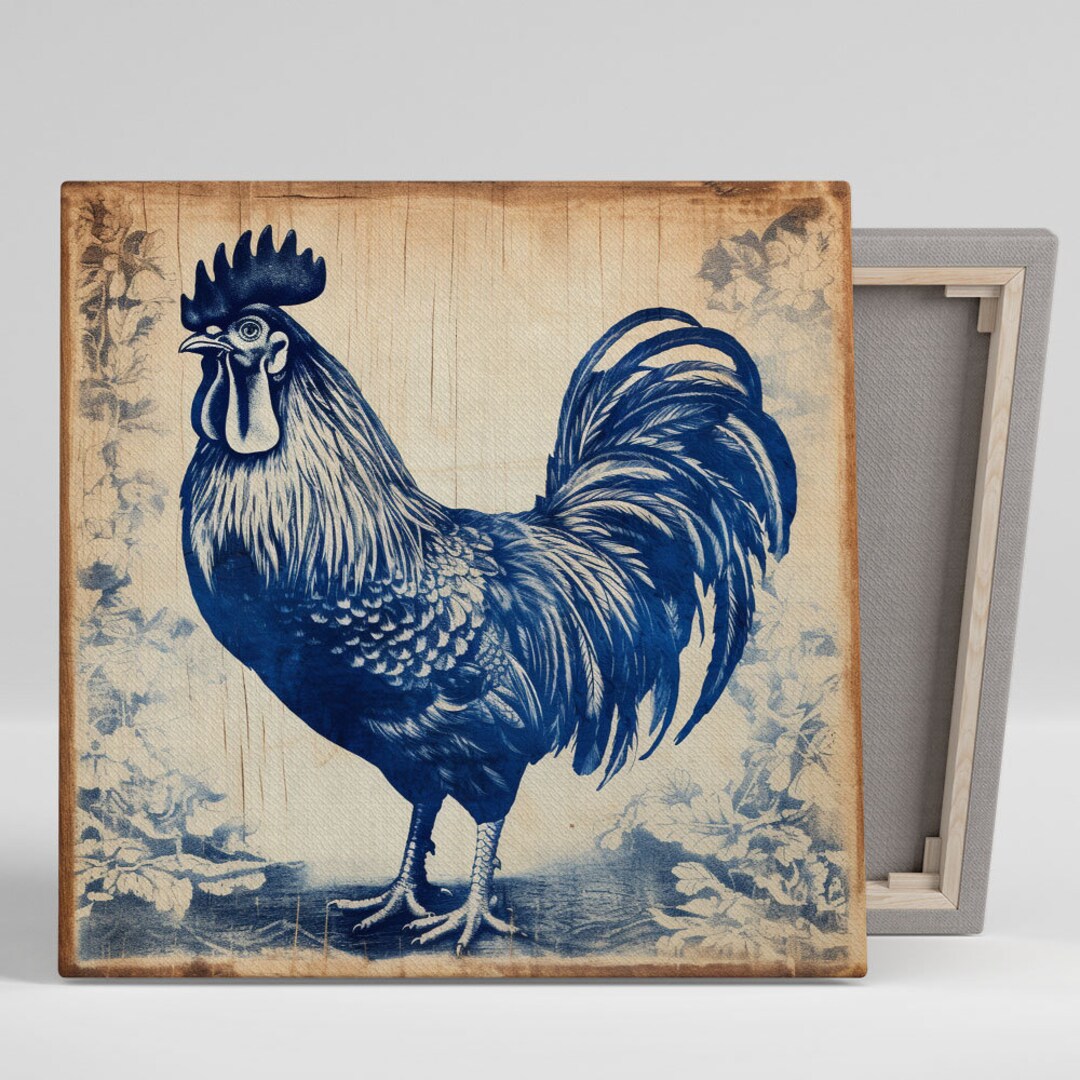 Sync Rooster Wall Decor, Canvas or Poster, Farmhouse Wall Art, Rooster