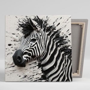 Zebra Wall Decor, Canvas Or Poster, Zebra Wall Decor, Animal Decor, Wall Decor, Living Room Decor, Home Decor, Zebra Wall Hanging