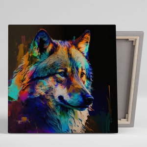 Colorful Wolf Art , Canvas Or Poster, Wolf Canvas Decor, Vibrant Wolf Decor , Wall Art, Wildlife, Animal Lovers, Nature, Home Decor,