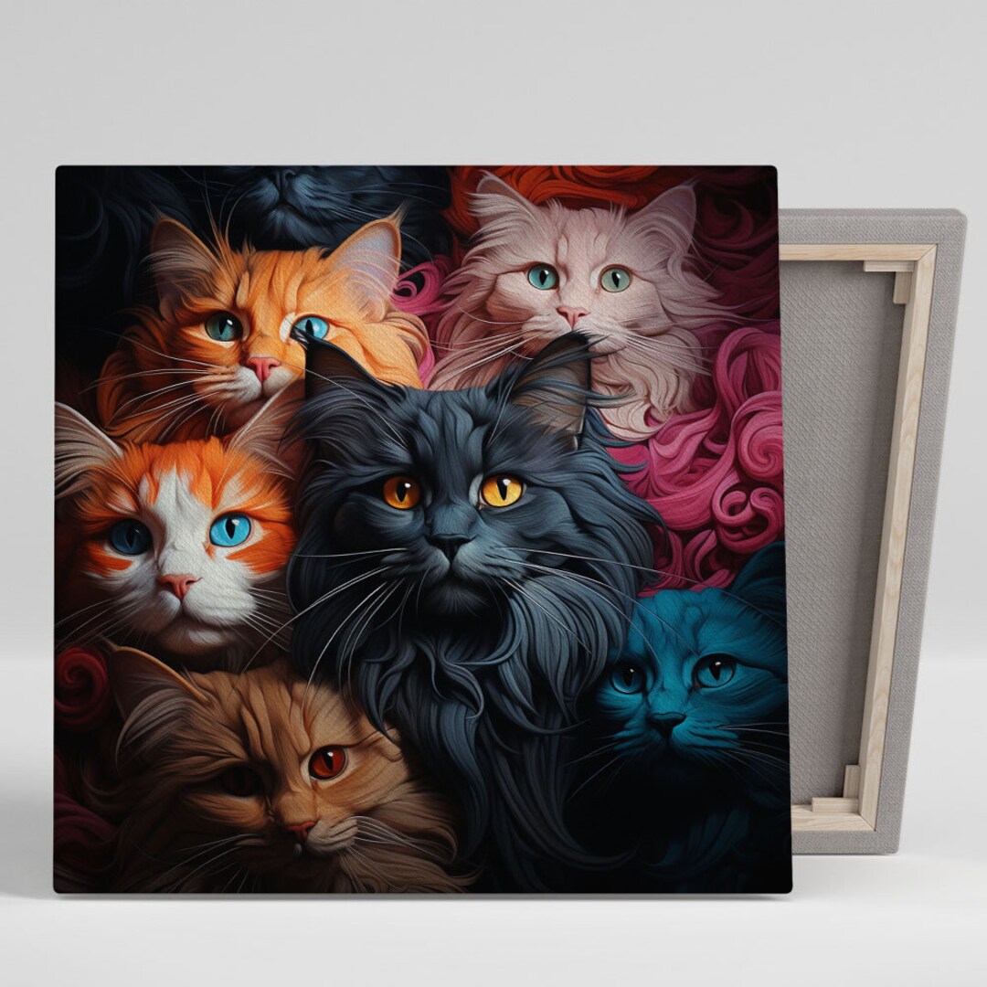 Cats Wall Decor, Canvas or Poster, Feline Wall Art, Cat Wall Hanging