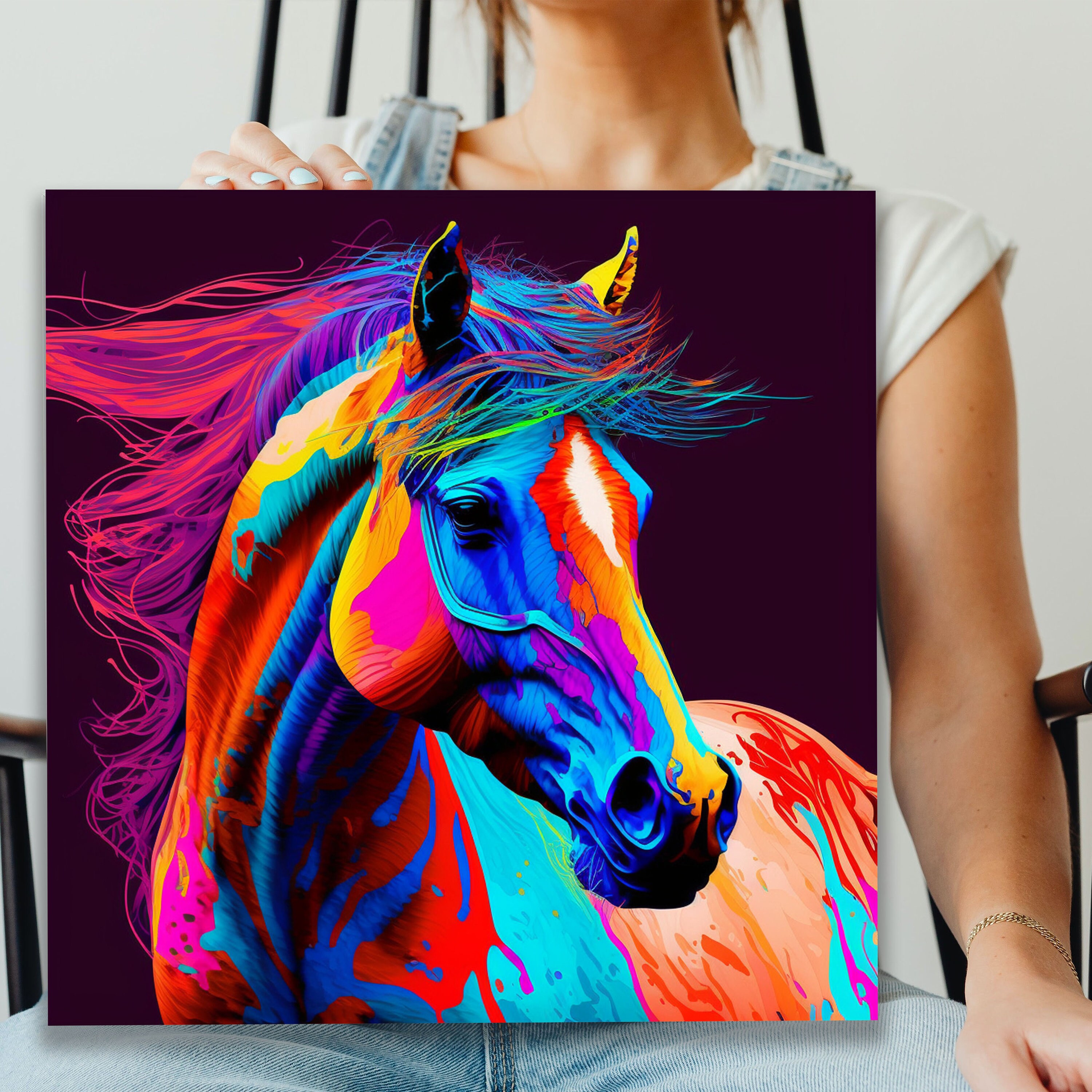 Horses Canvas Large Horse Wall Decor Horse Gifts Make a Etsy
