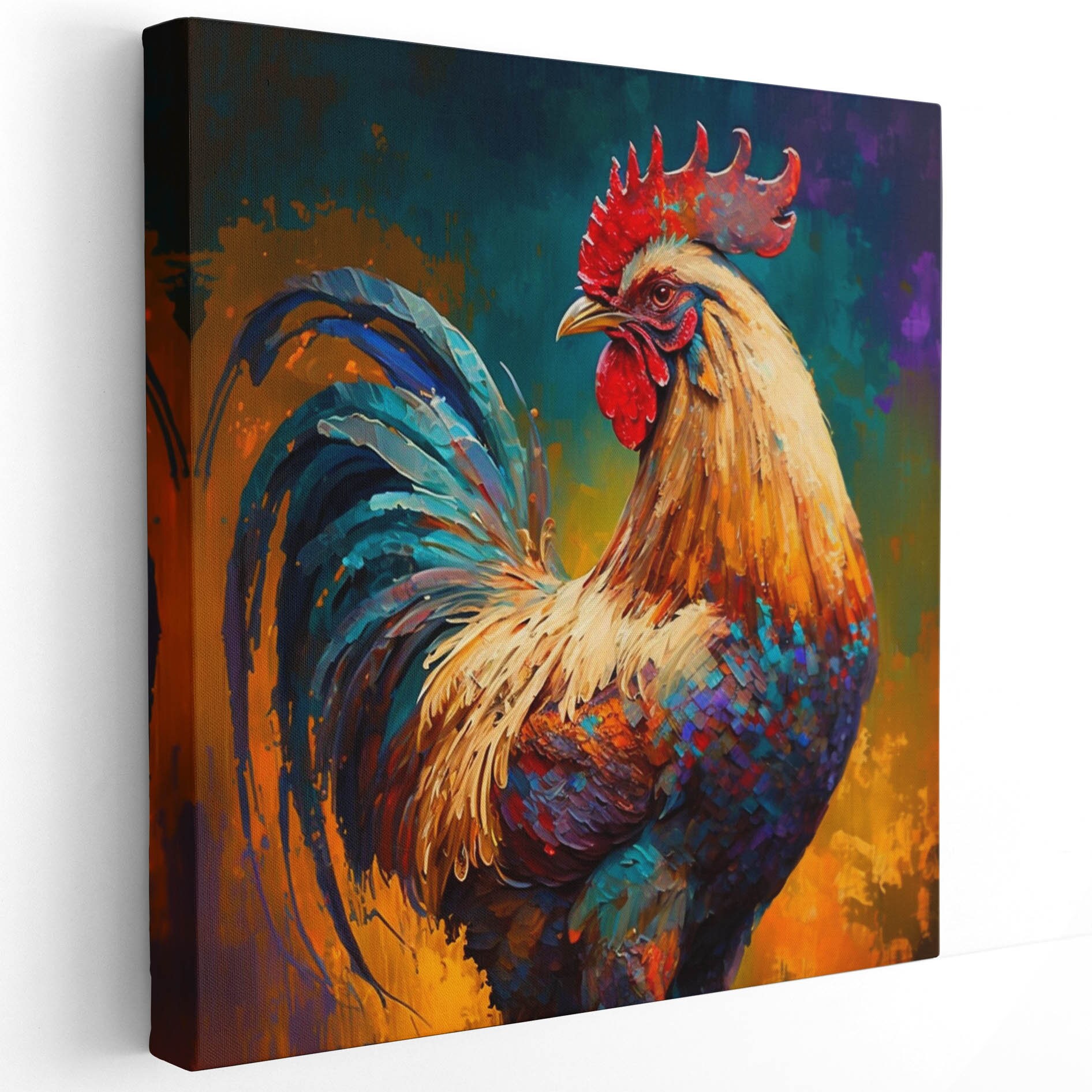 Rooster 11” x 14” canvas print – Merrill Mischief