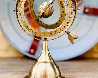 Personalized Brass Armillary Sphere Nautical - Custom Engraving - Vintage Antique Armillary - Maritime Astrolabe Globe