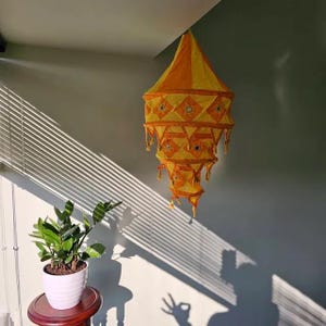 Indian Handmade 100%Cotton lantern Bohemian Wedding Decor Lanterns Collapsible Lamps Colorful Bohemian Tent Hangings Garden Chandeliers