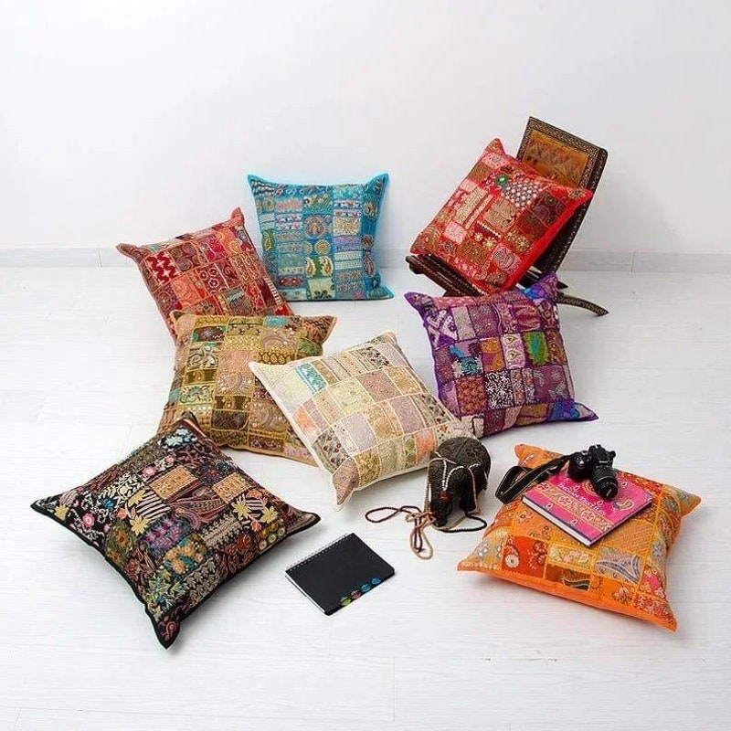 Multicolor - Set of 2 Patchwork Pillow Covers 23 main image 0