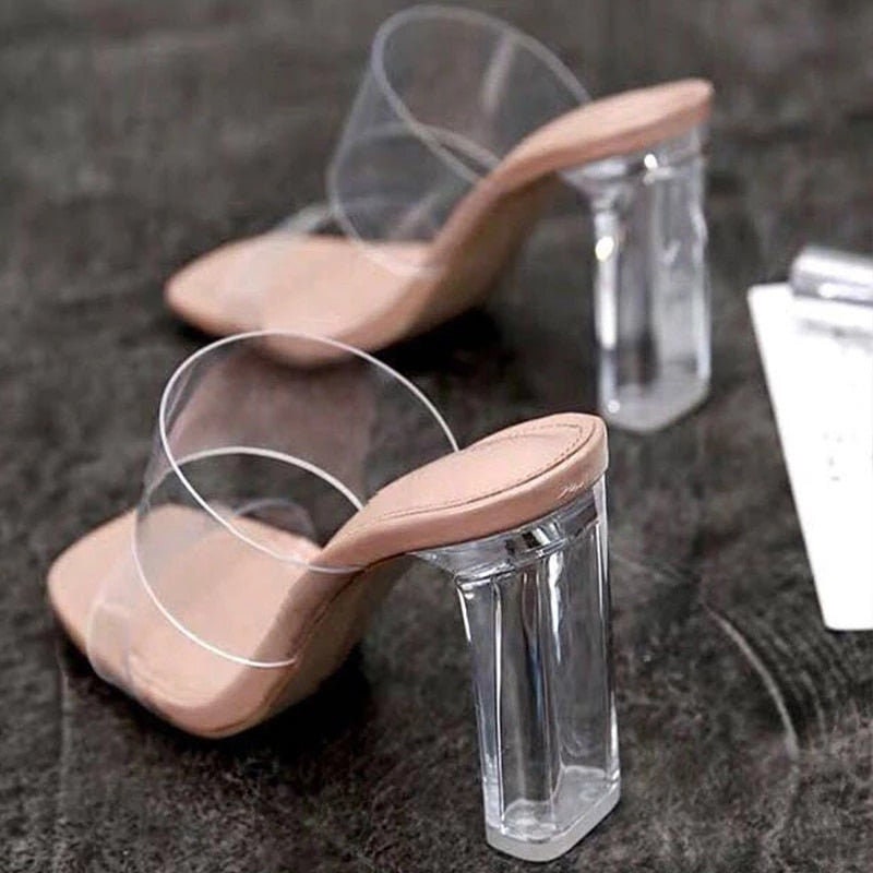 jelly high heel sandals