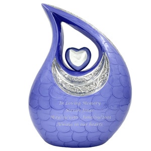 Elegant Urn for Adults with Velvet Bag - Customized Cremation Urn - Personalized Cremation Urn - Purple Urn For Ashes - Adult Human Urn