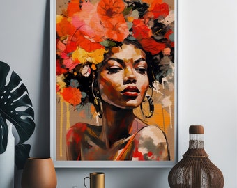 Descarga digital / Arte de pared / Arte de mujer negra / Arte negro / Arte de pared imprimible / Arte casero / Arte imprimible / Decoración de pared /