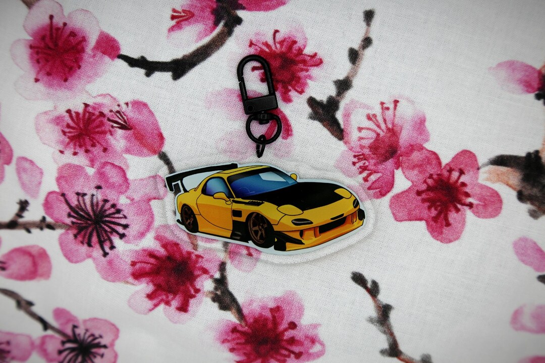 Yellow Mazda RX7 Acrylic Keychain - Etsy