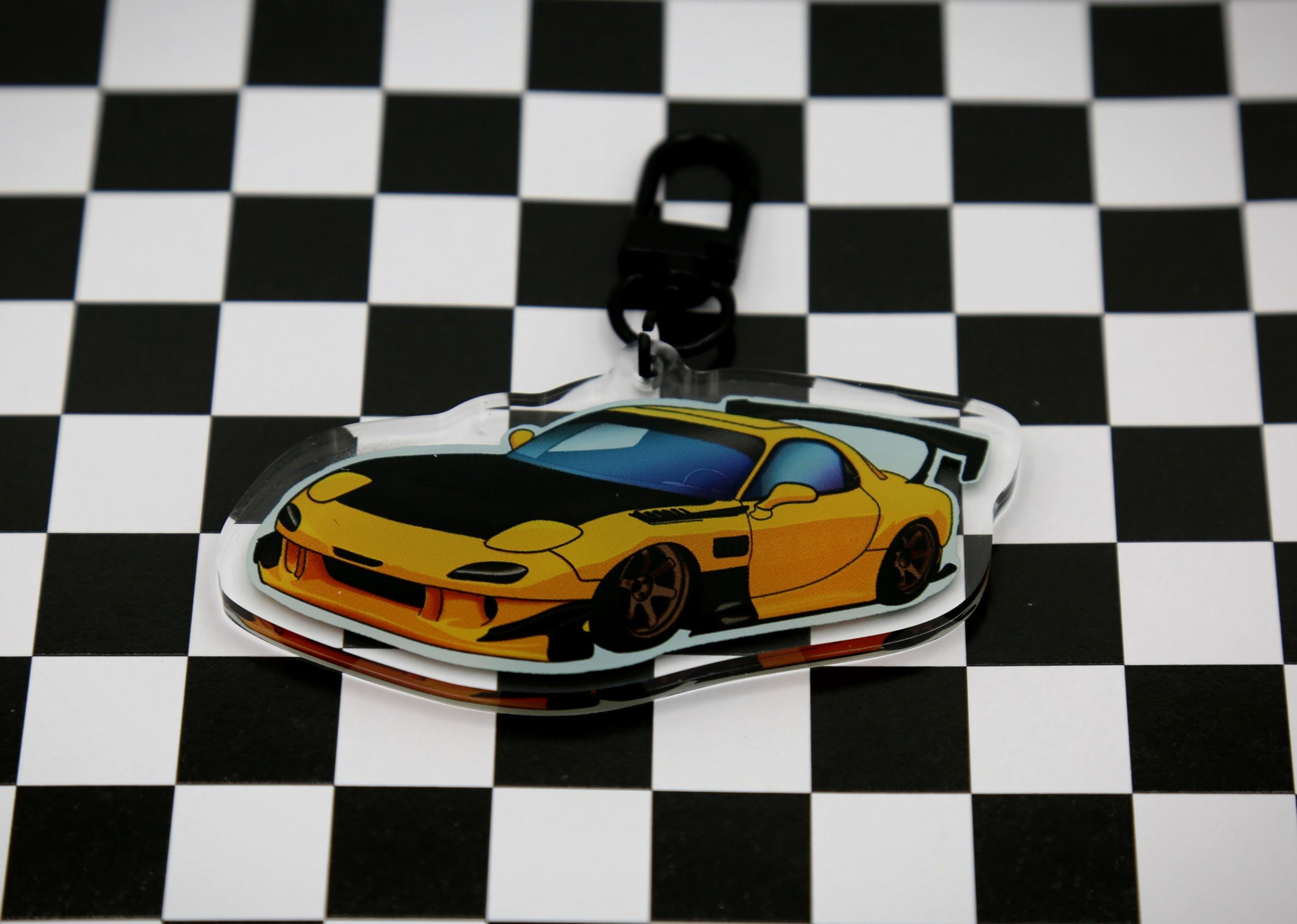 Yellow Mazda RX7 Acrylic Keychain - Etsy
