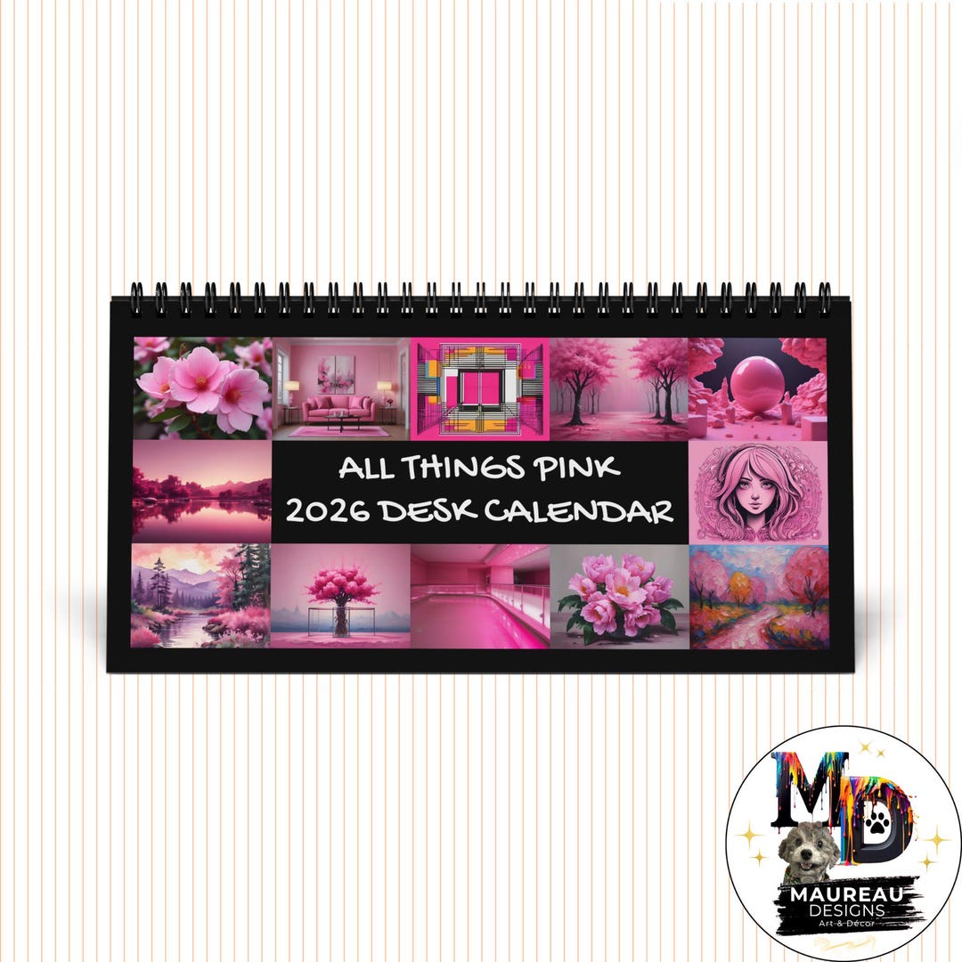 Calendario de escritorio 2026 con temática rosa: planificador de ...