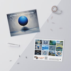 2026 All Things Blue Wall Calendar w/ Holidays, 11&quot;x8.5&quot;, Perfect Christmas Gift or Stocking Stuffer for him or her, Housewarming Gift!
