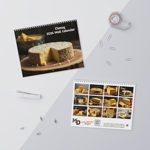2026 Cheesy Wall Calendar w/ Holidays, 11"x8.5", Perfect Christmas Gift or Stocking Stuffer for him or her, Housewarming Gift!