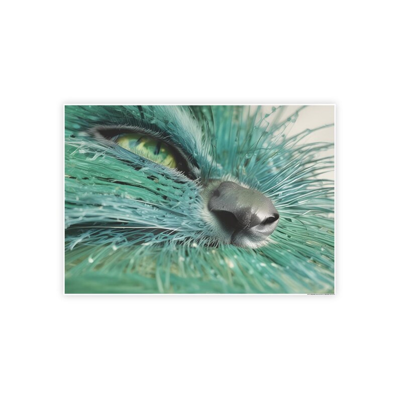 Teal Cat Whiskers Gloss Poster Print, Stylish Wall Art, Ideal