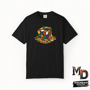 Melting Rubik&#39;s Cube Sheldon Cooper/Big Bang Theory Inspired Unisex Graphic T-shirt - Perfect for Birthdays, Gifts, Christmas!