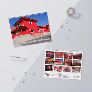 2026 All Things Red Wall Calendar w/ Holidays, 11&quot;x8.5&quot;, Perfect Christmas Gift or Stocking Stuffer for him or her, Housewarming Gift!