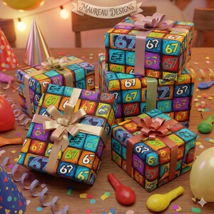 67 Meme Bricks, Six Seven, 67 Wrapping Papers - Birthdays, Holidays, Special Occasions!