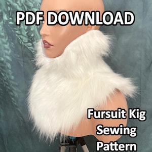 Patron basique de col en fourrure avec fermeture à glissière. Fichiers PDF Patron téléchargeable + Tutoriel