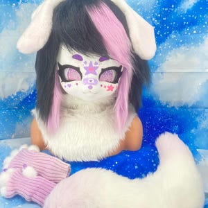 Purple Dog Mini Partial Cosplay Pre-Made Fursuit