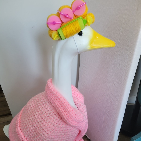 Porch Goose Bath Robe with Curlers Outfit