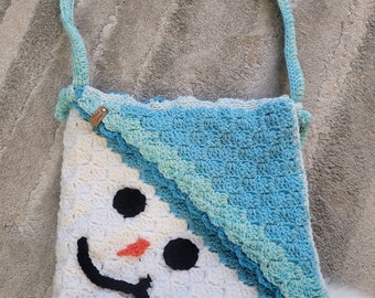 Floppy Hat Snowman  Crossbody Purse