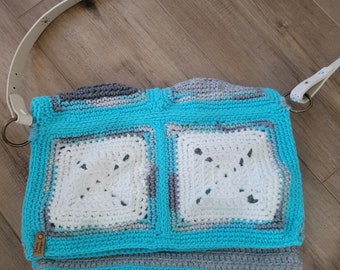 Crocheted Reversible Messenger Bag