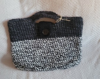 Small crocheted top handle bag