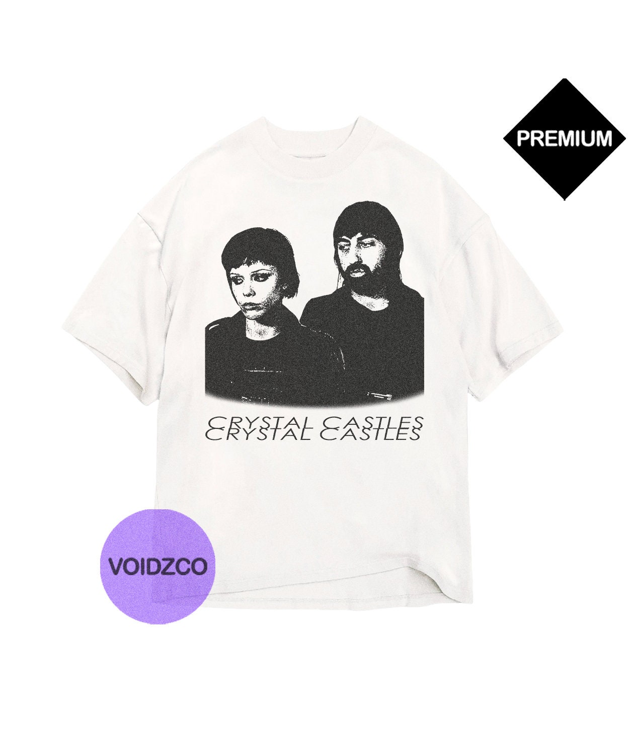 Crystal Castles Fleece Demotivational Edgy Emo Y2K Tee Punk 