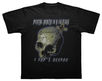Camiseta de SuicideBoys - Merchandising de SuicideBoys - Merchandising de la gira G59 - Camiseta Scrim - Camiseta de Ruby Da Chery - Camiseta "La salud mental es un lujo"
