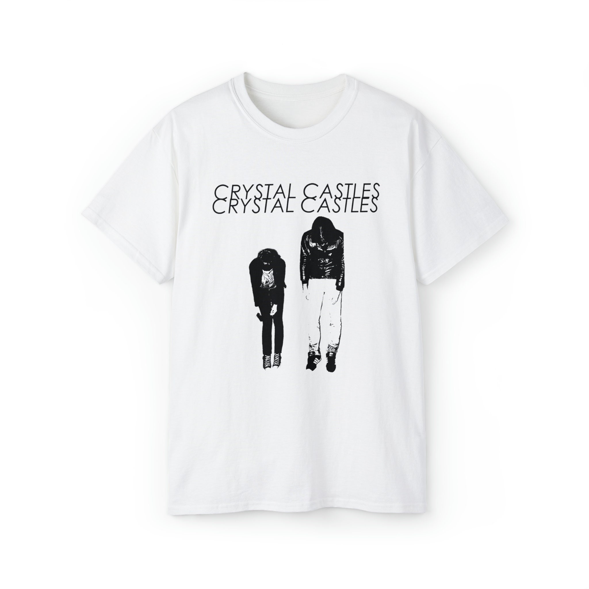 Crystal Castles Fleece Demotivational Edgy Emo Y2K Tee Punk 