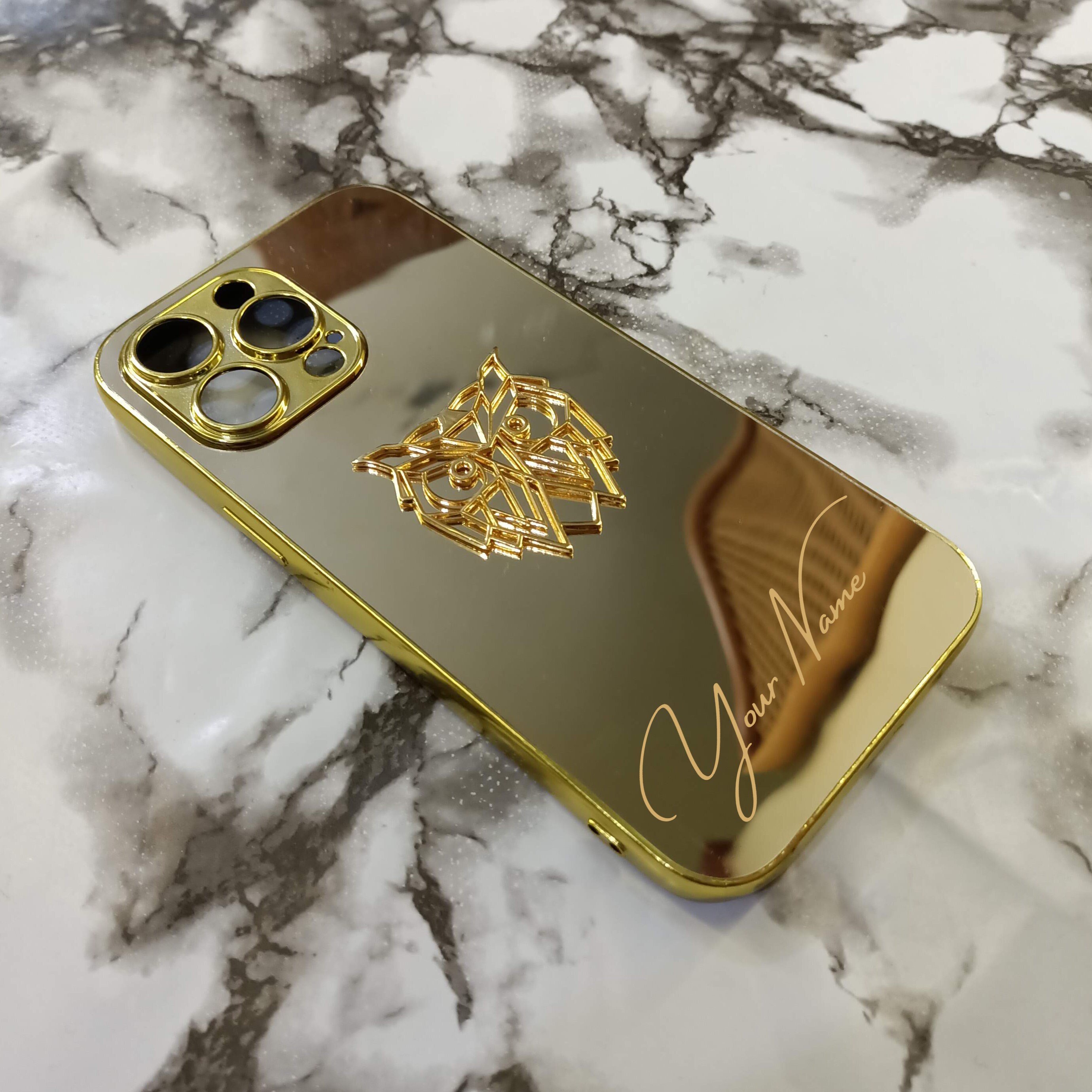 3D Gold iPhone Case / 3D Gold Plated Over Brass Owl Figured