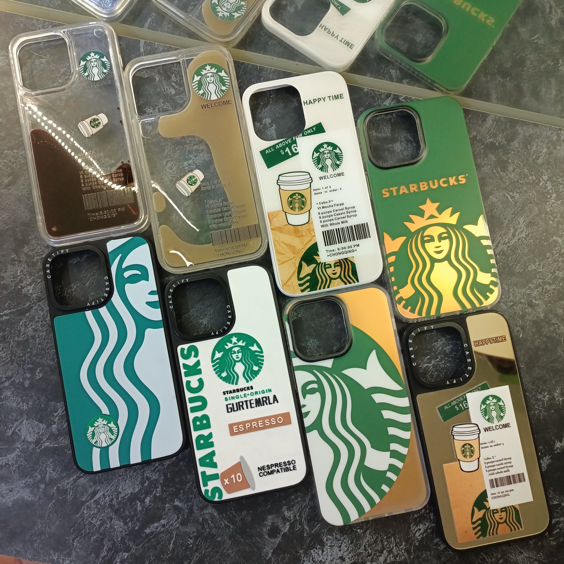 Apple IPhone X  Xs Coffe Starbucks branded logo pattern design