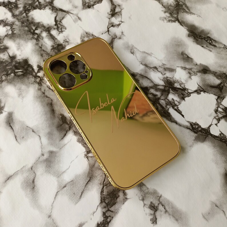 Your Logo Gold Embroidered Customizable iPhone Case / Customizable Gold