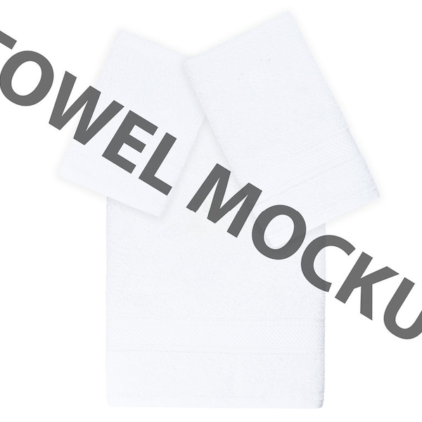 3 Pieces Towel Set Mockup JPG and PSD for commercial Bath Towel