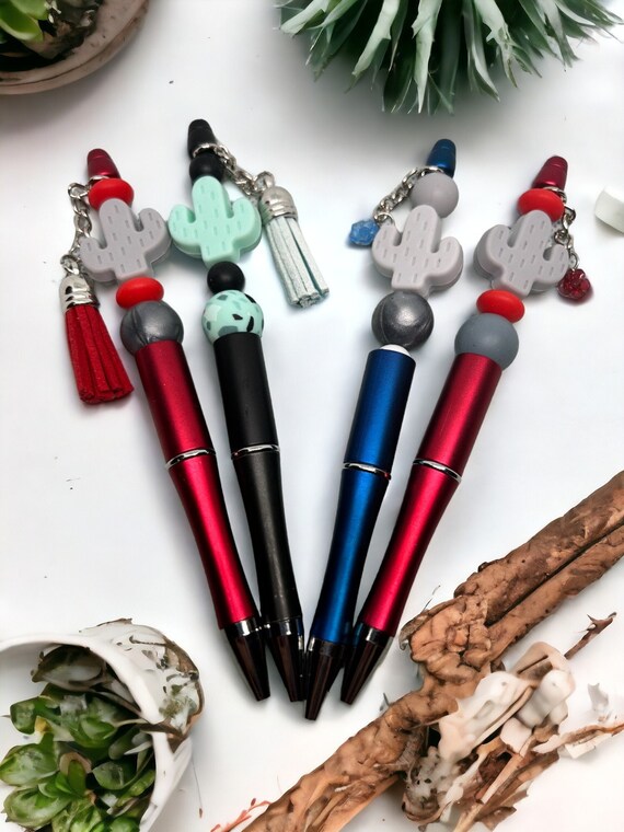 Ser Kaktus Kugelschreiber. Silikon Perlen. Tintenstift, schwarze Tinte,  Quasten oder Charms, Geschenke fr Ihn, Geschenke fr Sie, Geschenke fr  Ostern, - Etsy.de