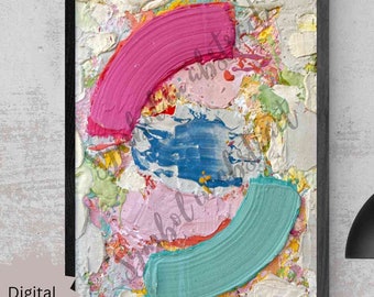 Modern Abstract Painting, Colorful Wall Art (Digital Download)