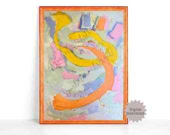 Colorful Abstract Painting, Modern Wall Art (Digital Download)
