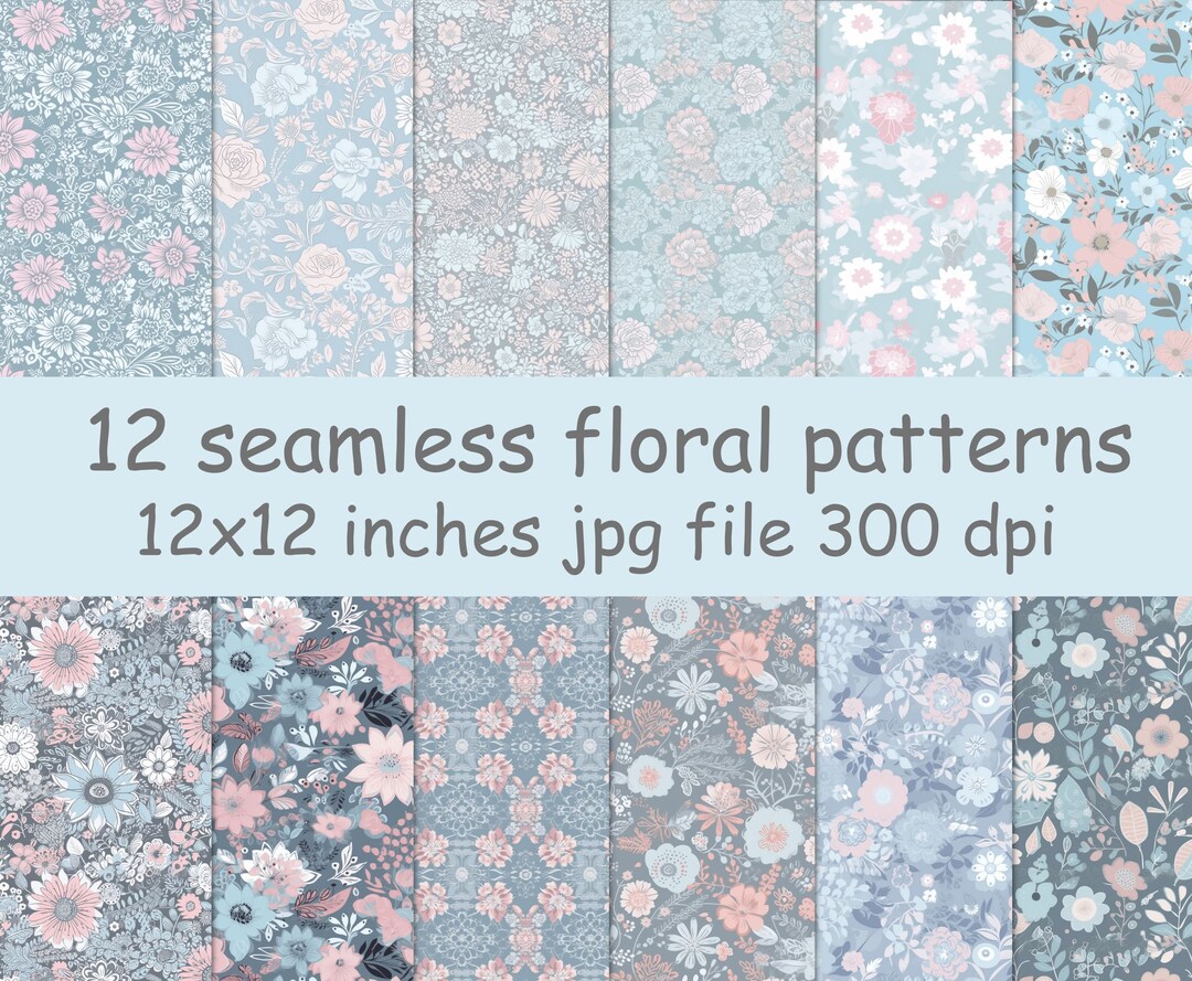 Boho Floral Seamless Pattern, Spring Paper Pack (digital Download) - Etsy