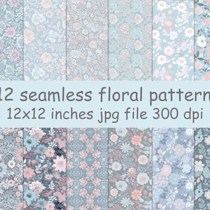 Boho seamless pattern, Floral seamless pattern, Floral paper pack,Boho floral pattern for commercial use, Digital download, Spring pattern