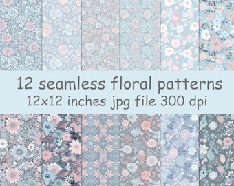 Boho Floral nahtlose Muster, Frühling Papier (Digitaler Download)