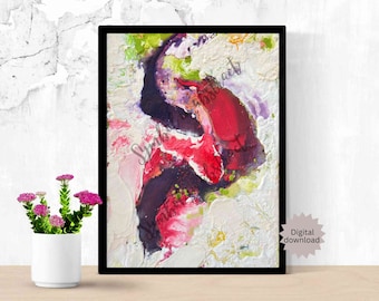 Colorful Abstract Painting, Modern Wall Art (Digital Download)