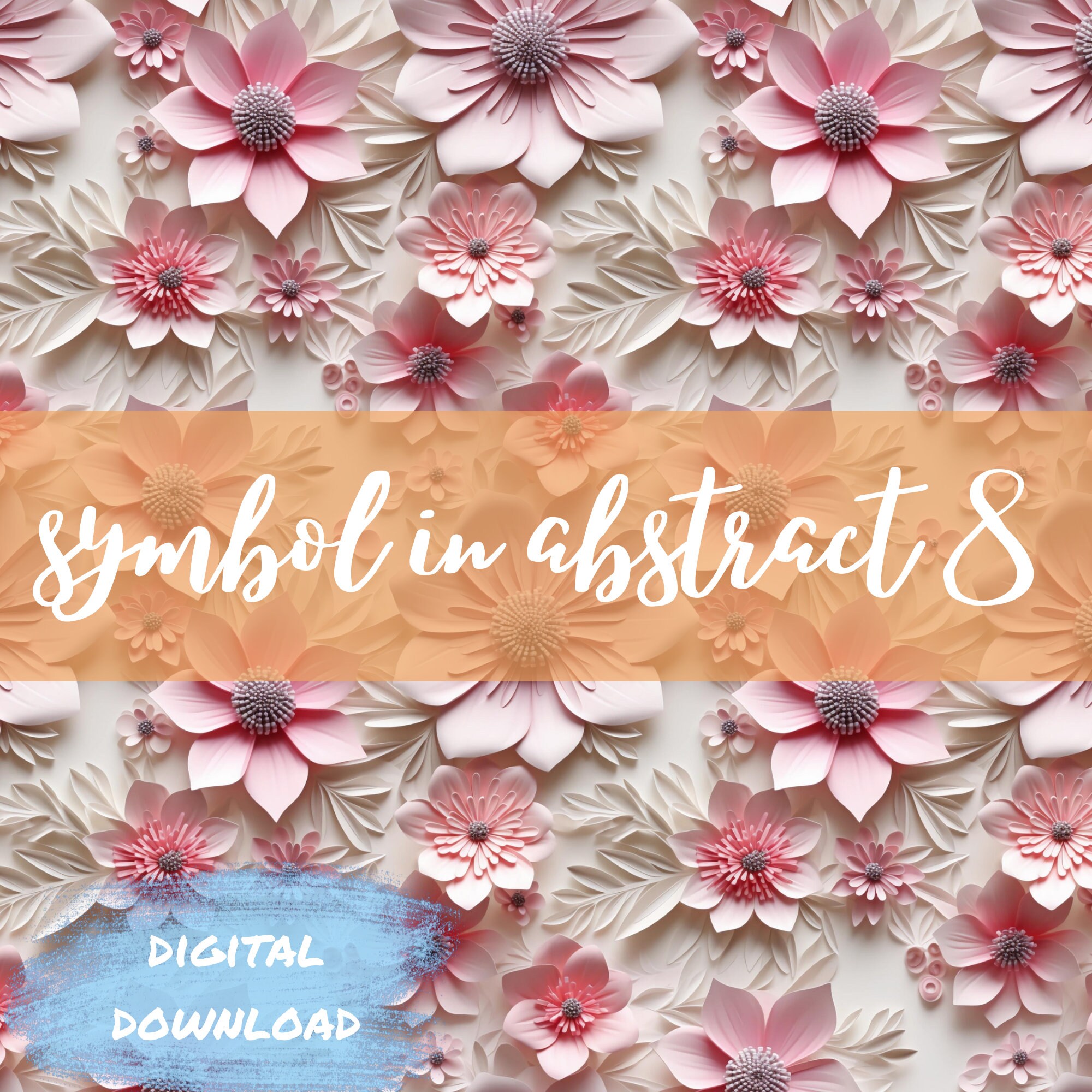 3D Pink Floral Seamless Pattern Digital Paper (digital File) - Etsy