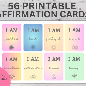 Tarjetas de afirmación YO SOY, Tarjetas de afirmación positiva, Afirmación diaria imprimible, Tarjetas de afirmación para descargar, Tarjetas YO SOY imprimibles, YO SOY