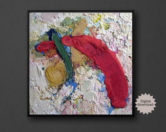 Square Abstract Art Print, Modern Home Decor (Digital Download)
